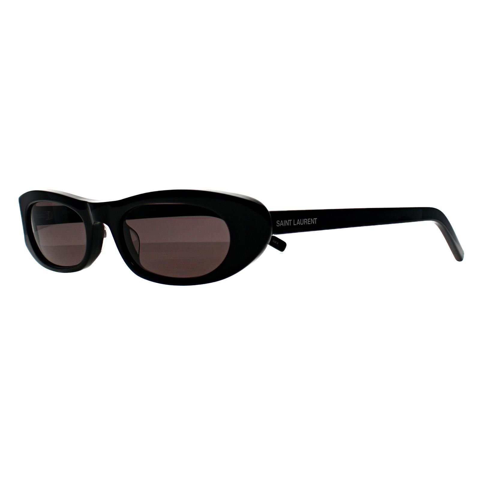 Saint Laurent Rectangle Shiny Black Grey SL557