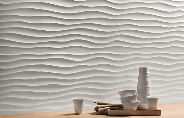 Carrelage 3D Blanc Hill 80x40x1 cm Mat Cavaro - Mur intérieur (vendu par carton de 1,28 m²) - RO'MA CARRELAGE