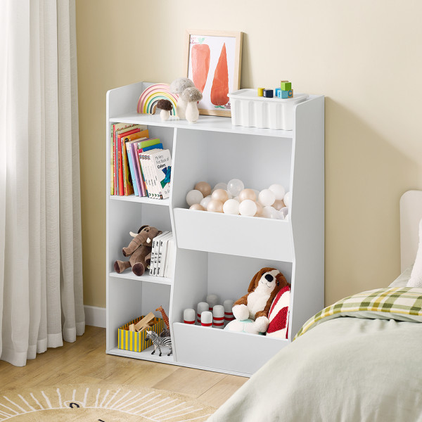 SoBuy Regał dziecięcy z 5 półkami Biały 80x34x104cm Nowoczesny KMB55-K-W