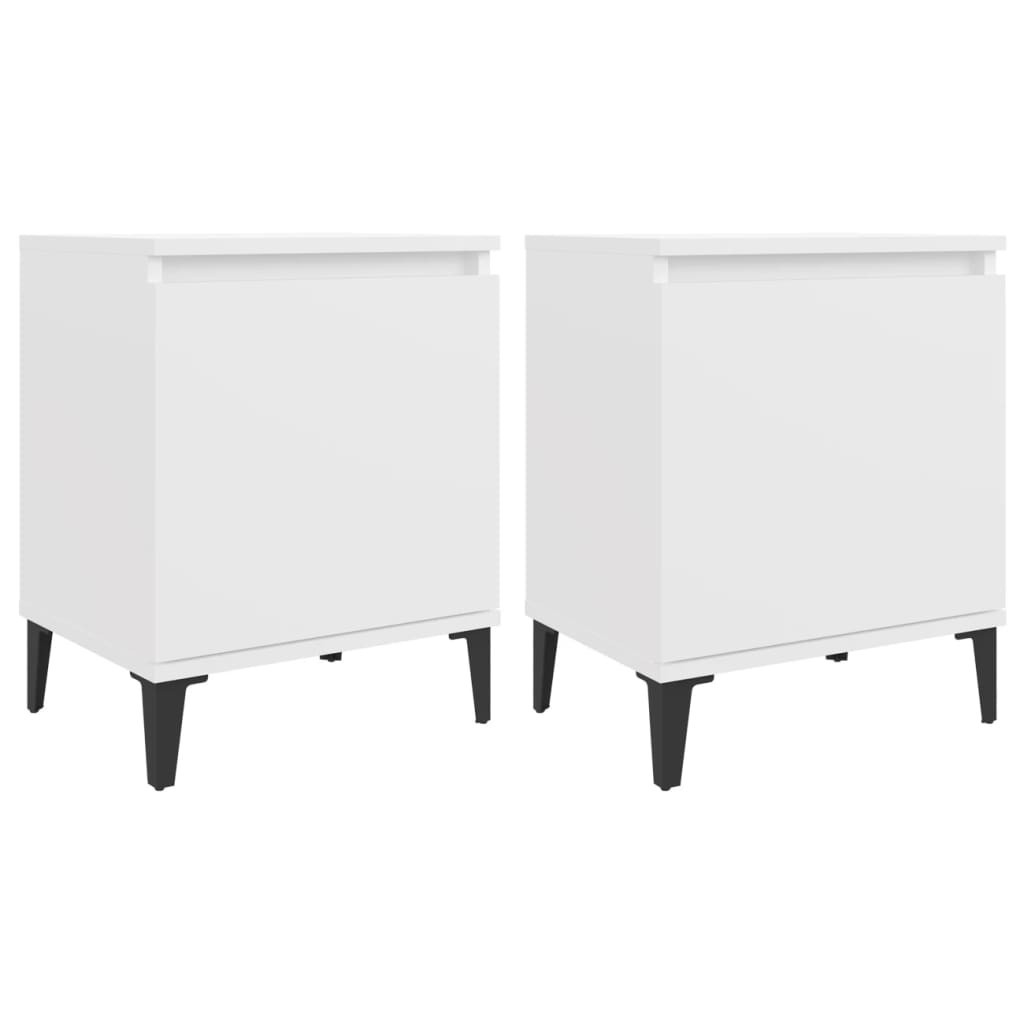 2x Szafka Nocna Stolik Komoda Biała Do Sypialni Pokoju Salonu 40x30x50 cm