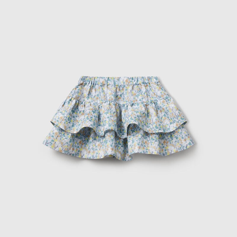 Floral skirt with flounces