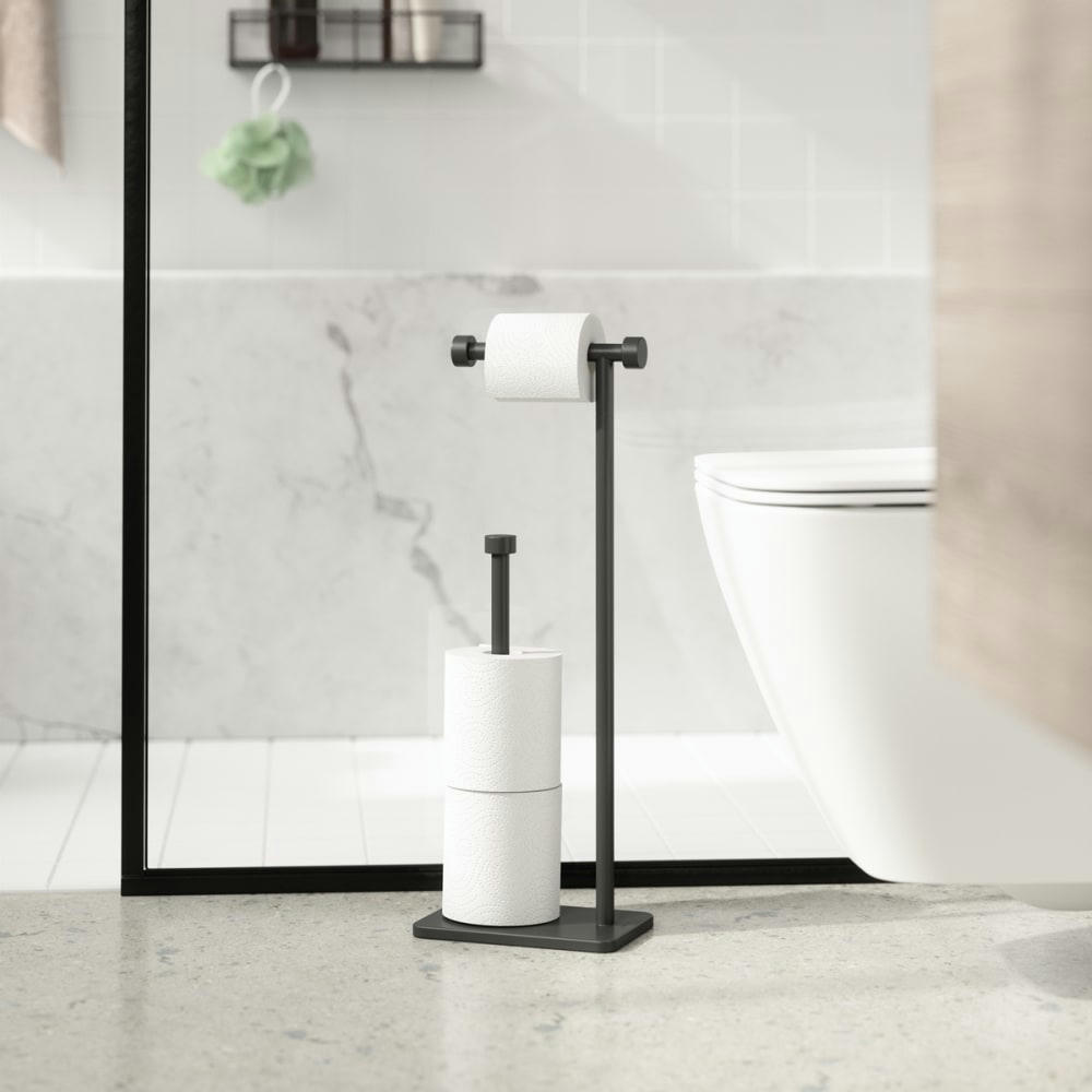 - Porte papier-toilette et réserve h 53 cm cappa métal noir
