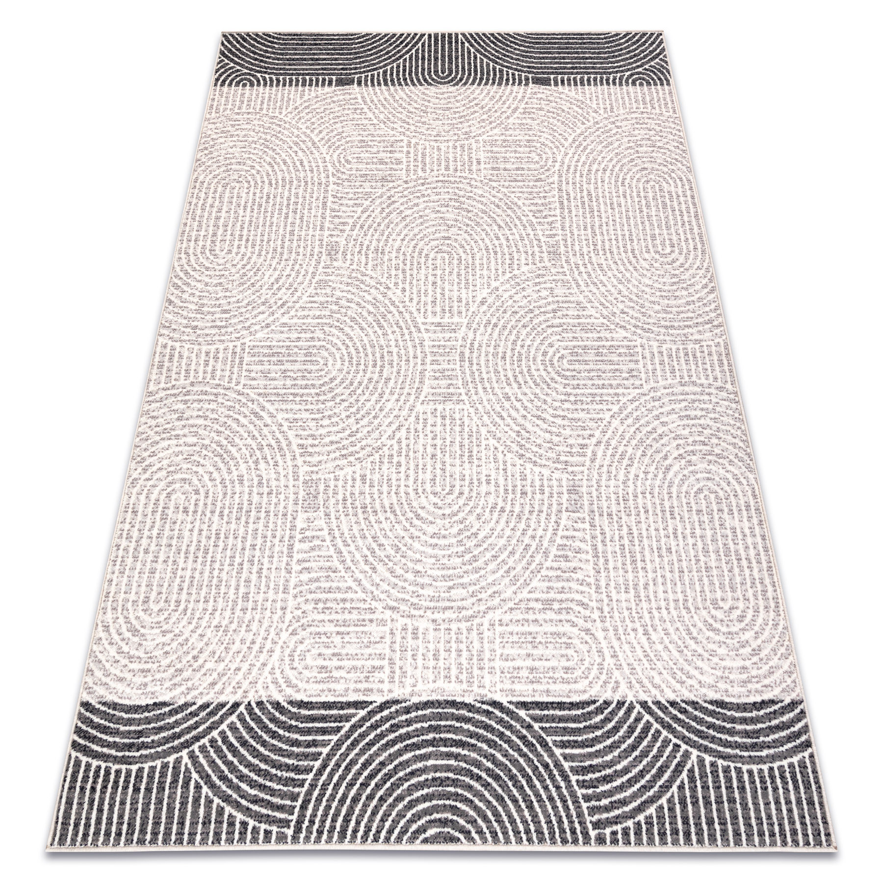 Dywan wełniany ANGEL 7901 / 52022 Geometryczny beż / szary 80x150 cm