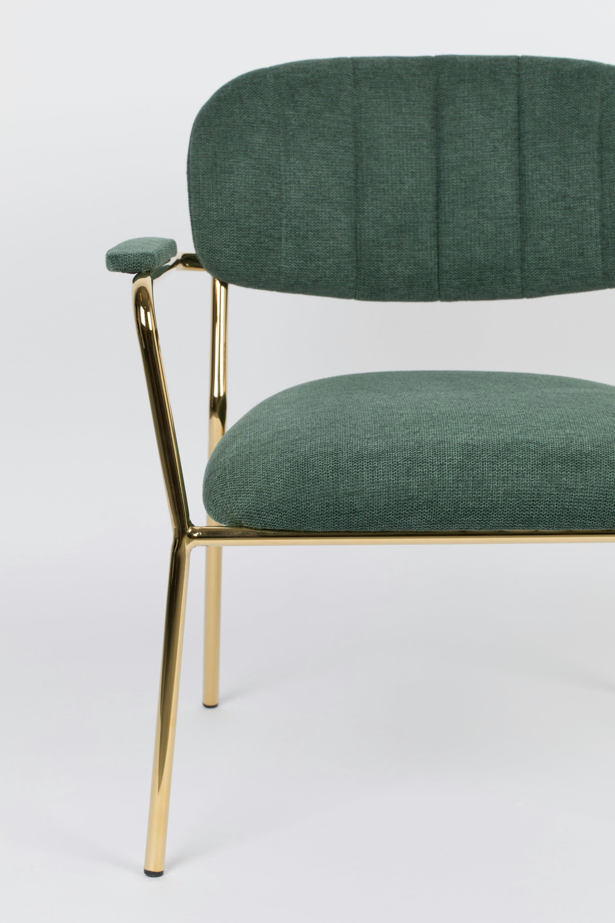 JOLIEN - Fauteuil lounge en tissu vert