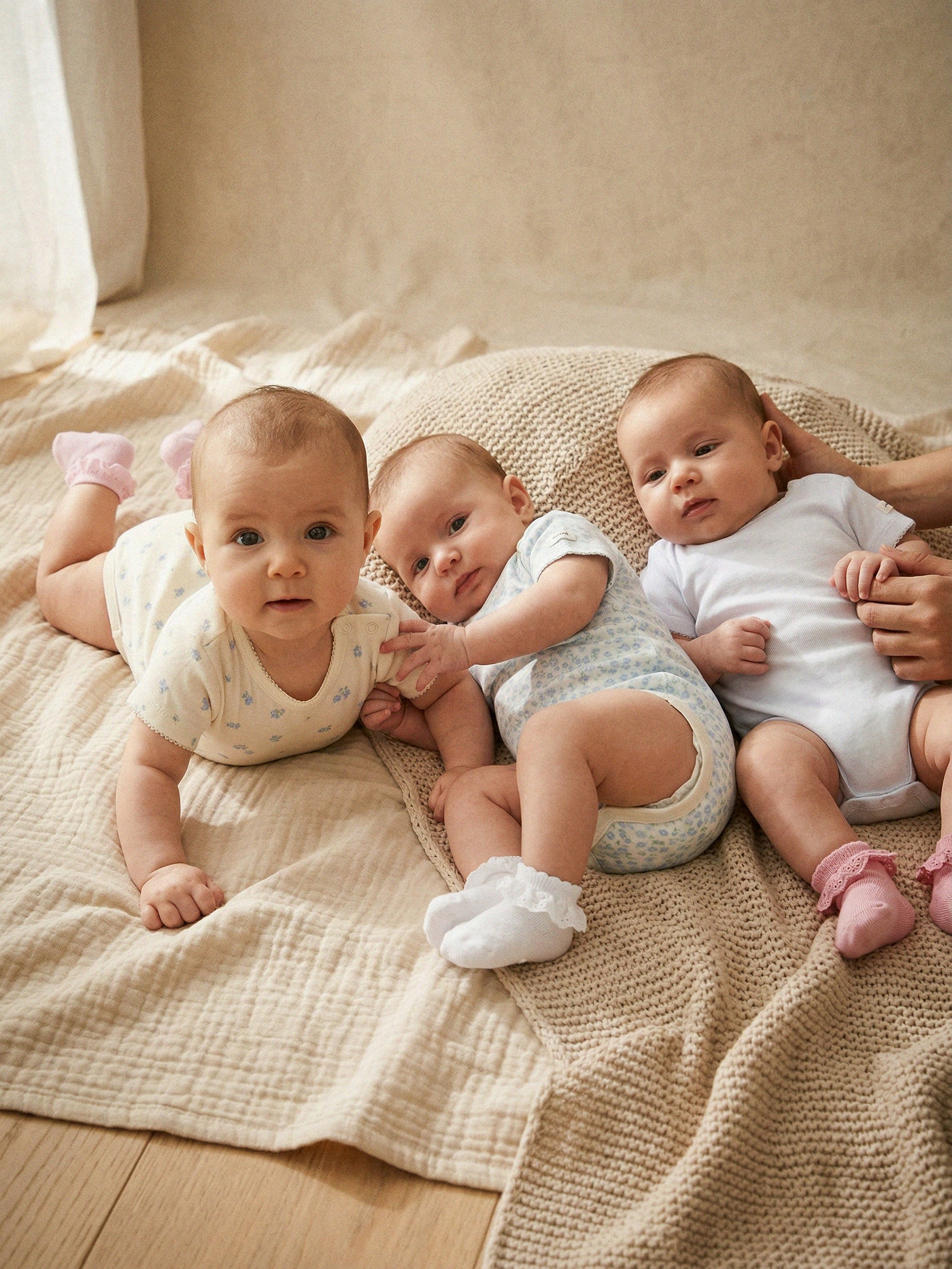 Bawełniane body ze wzorem kwiatowym 3 pack