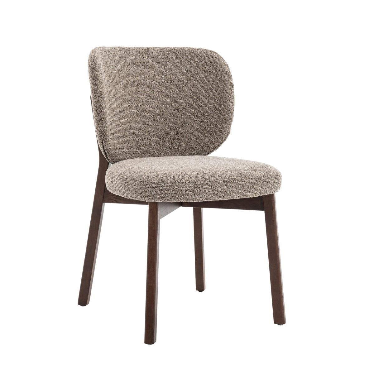 DÉJA Living Eetkamerstoel Nobu - Taupe/Walnoot Eiken - Set van 2