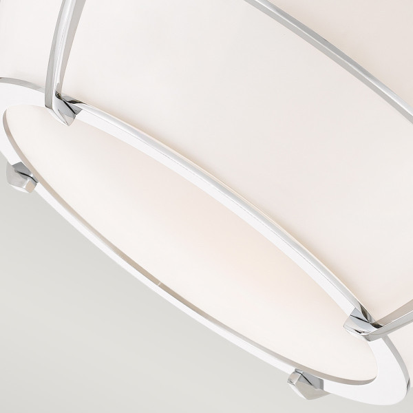 Plafonpolerowany chrom-biały okrągły 32,7cm Chance 2xE27x60W IP44 Quoizel