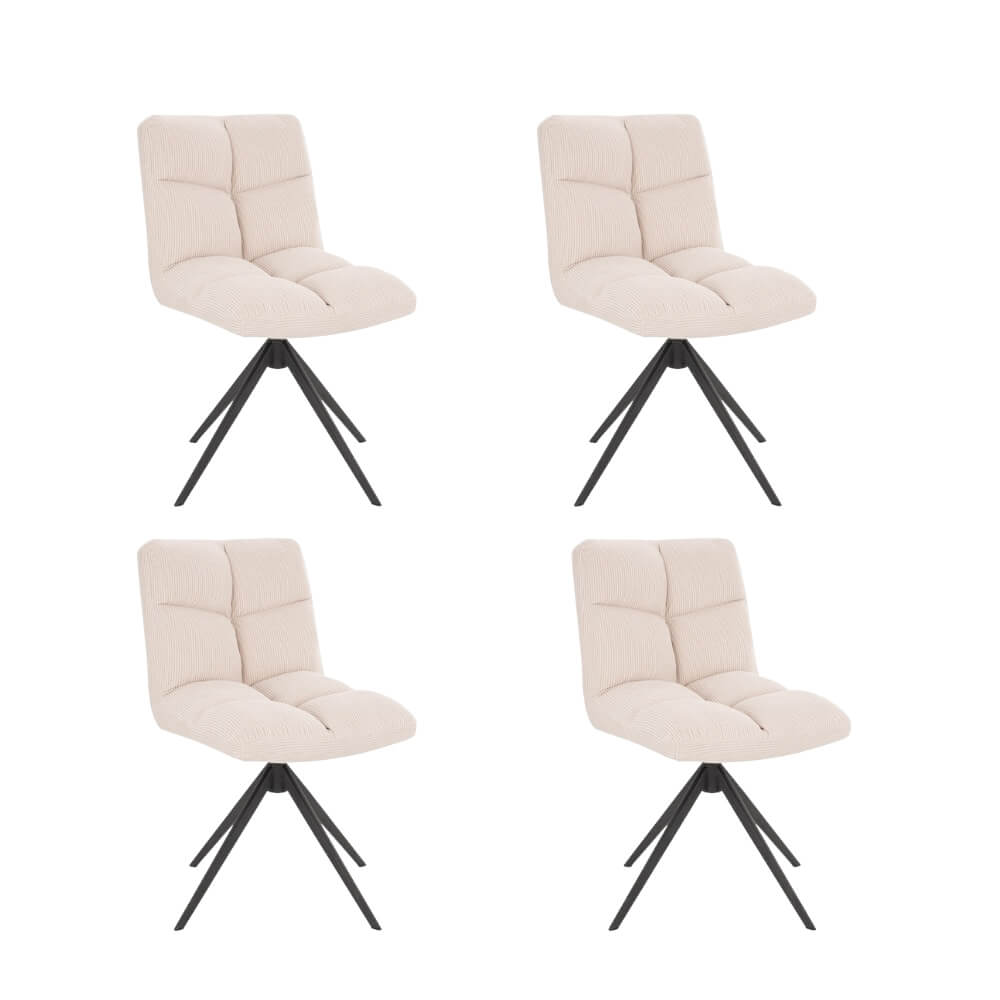 Home Deluxe Eetkamerstoel NODA Snoer Crème Aantal: 4