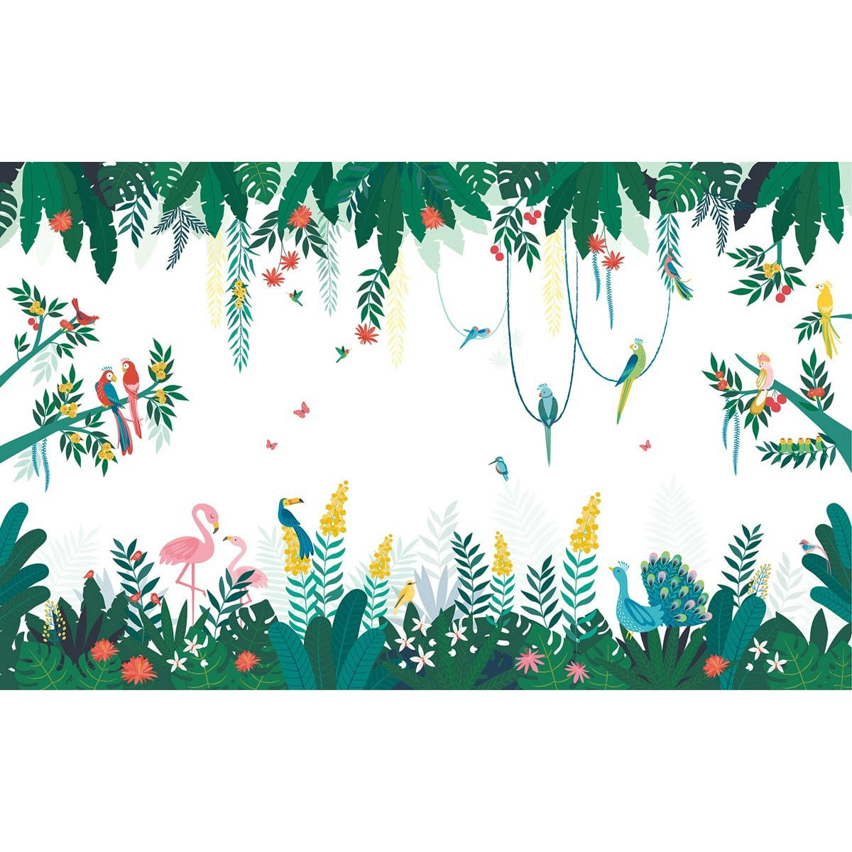 RIO - Papier peint panoramique tropicale, multicolore 4m x 2,48 m