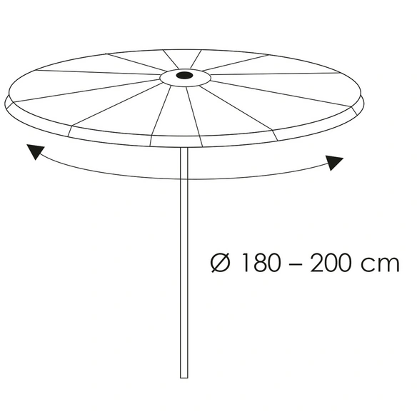 Sonnenschirmschutzhülle, für Partyschirme, D.180-200cm anthrazit