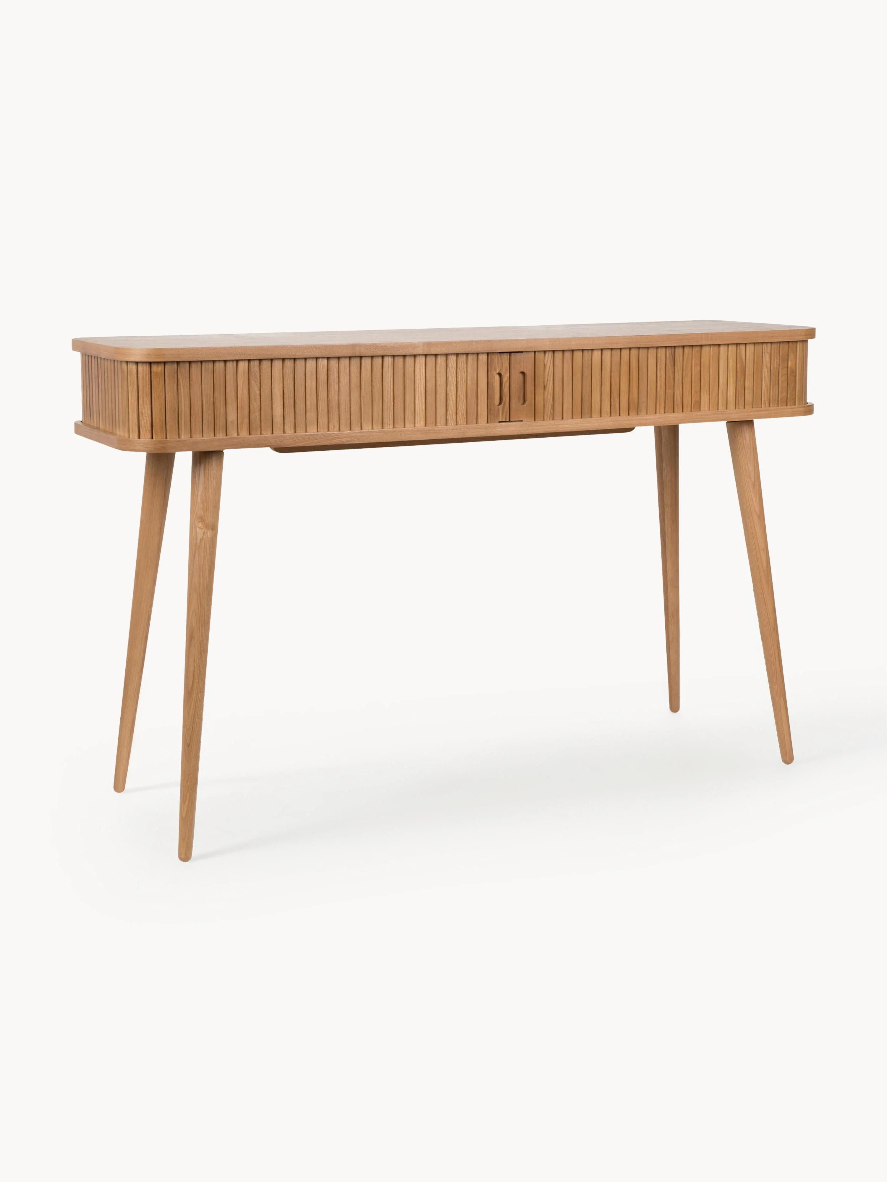 Holz-Konsole Barbier mit Rolltüren und geriffelter Front