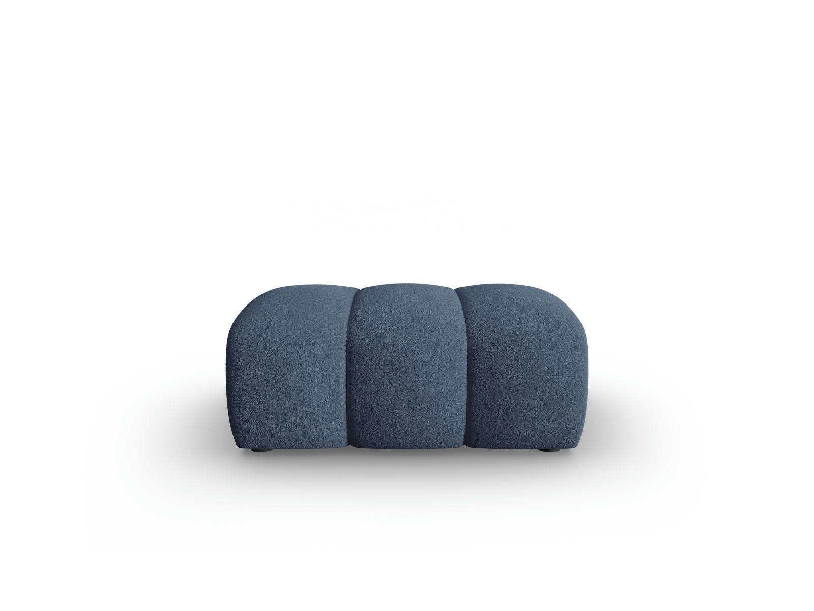 LUPINE - Pouf 1 place en tissu chenille bleu