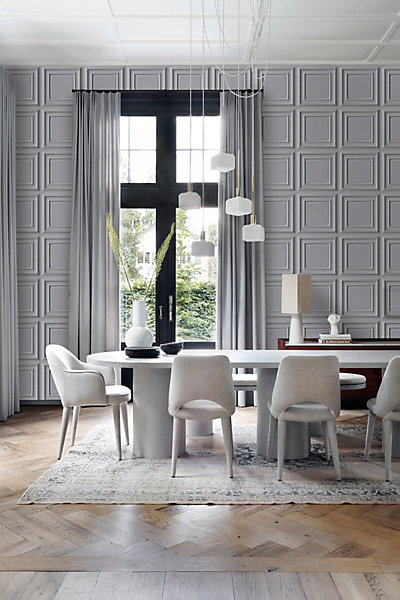Origin Wallcoverings papier peint lambris gris 53 cm x 10.05 m