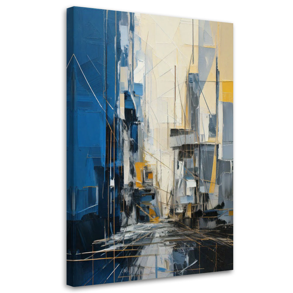 Feeby Obraz na płótnie, Miasto Abstrakcja Niebieski 40x60