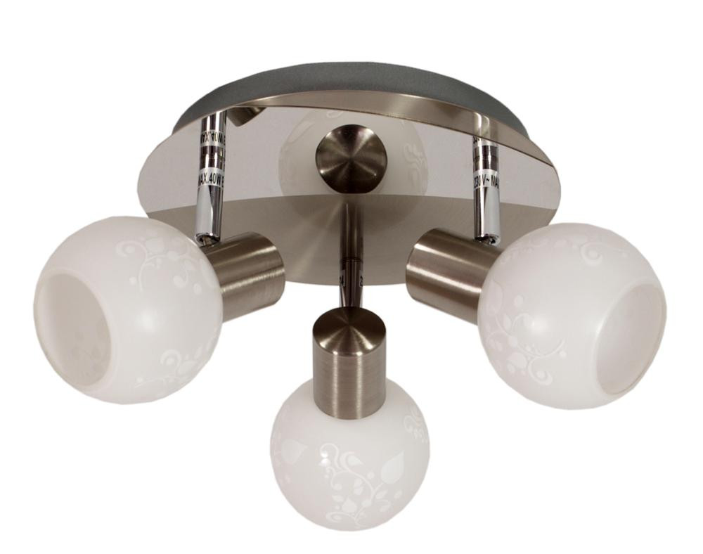 Lampa sufitowa srebrno-biała AVILA 3xE14x40W wym: 16x36x36 cm Candellux