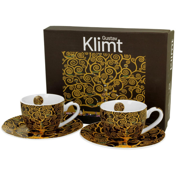 Zestaw 2 filiżanek espresso Klimt Tree Of Life 90 ml do Kawy Herbaty