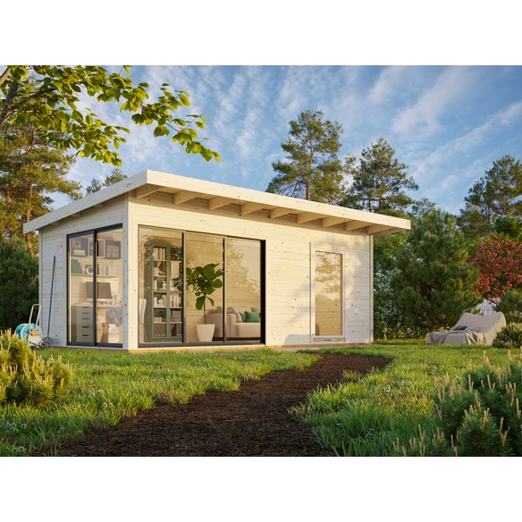 Gartenhaus »Andrea Slide Plus«, B x H x L: 595 x 264 x 300 cm, Grau, tauchgrundiert