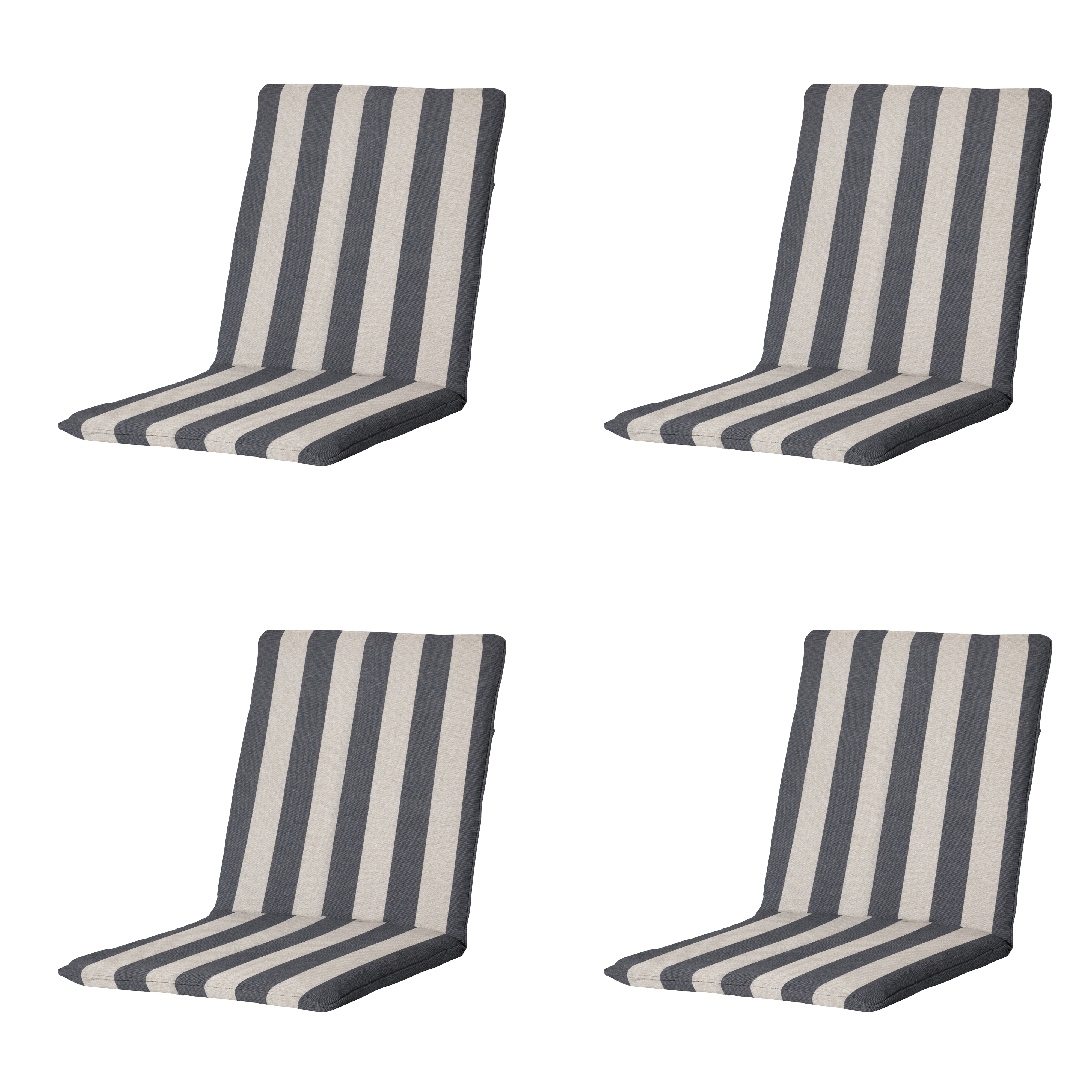 Madison stapelstoelkussen Amora - grijs - 97x49x5cm - set van 4