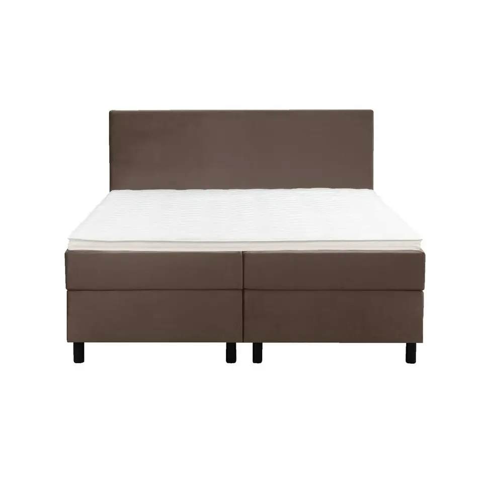 Boxspring Liv egaal - bruin - 180x200 cm - ronde poot