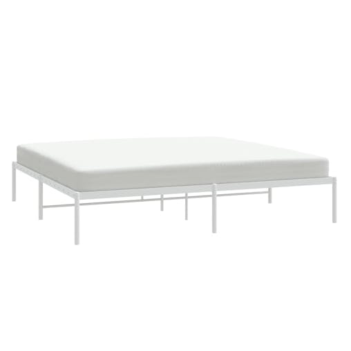 NNEVL Metal Bed Frame White 183x203 cm King