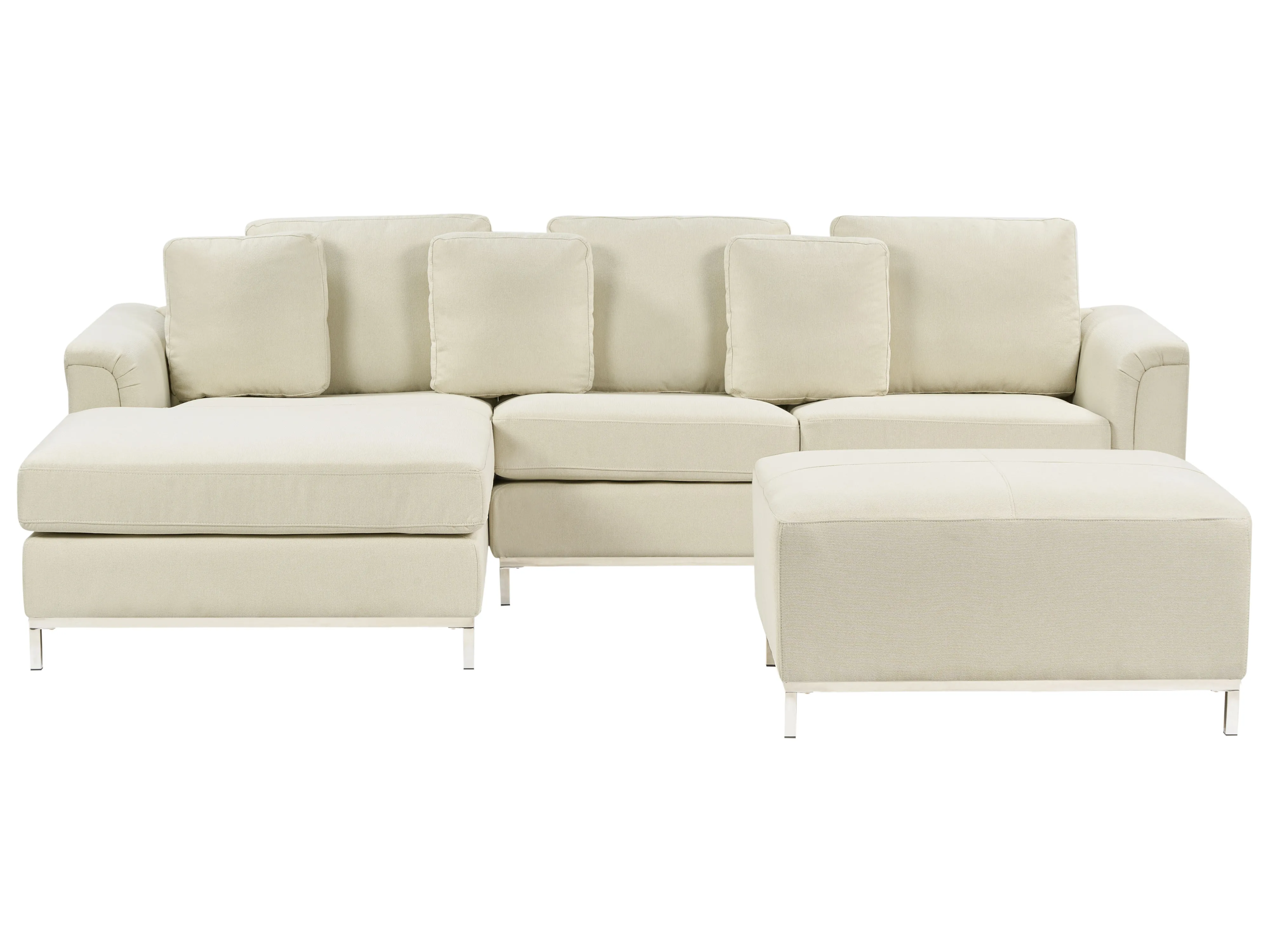 Corner Sofa 4 Seater OSLO Fabric Beige Right Hand
