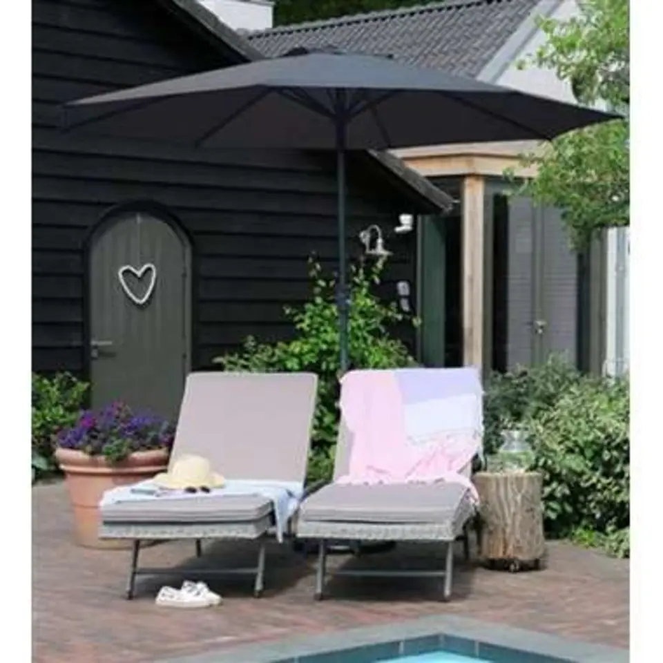 PimXL Luxe 8-ribs Parasol - &Oslash;300CM - Antraciet