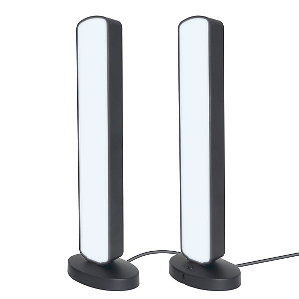 Lampe à poser LED RGB Bawtry 2,5W GoodHome l.9 x H.28 cm noir dimmable