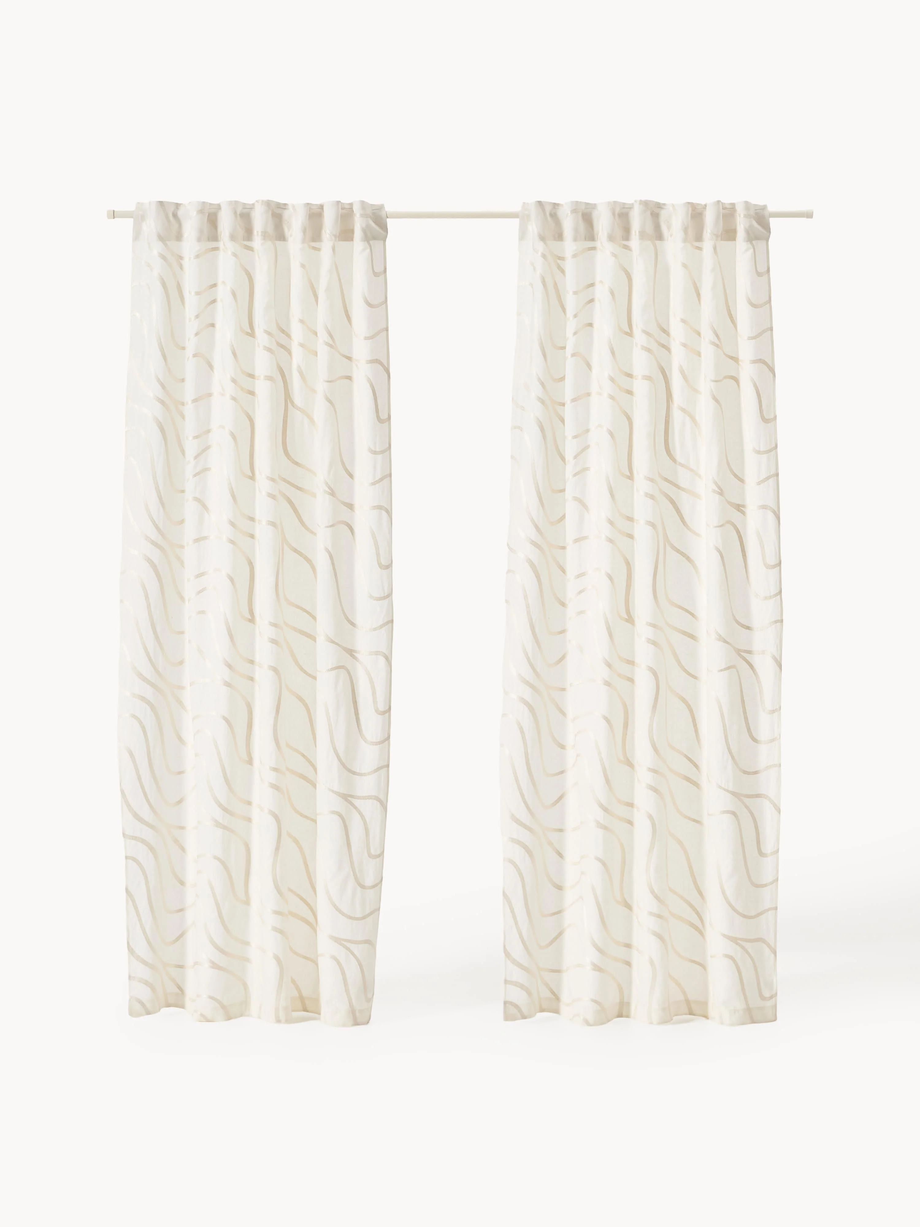 Halbtransparente Multiband-Gardinen Lidia, 2er-Set