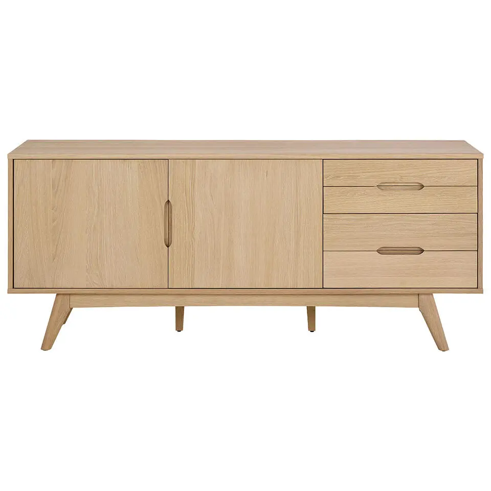 Hioshop Marte dressoir 2 deuren 4 lades eikenfineer
