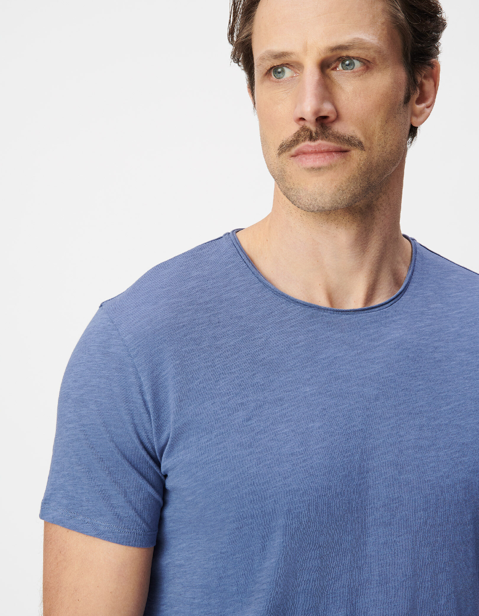 T-shirt col rond vert coton bio flammé Homme