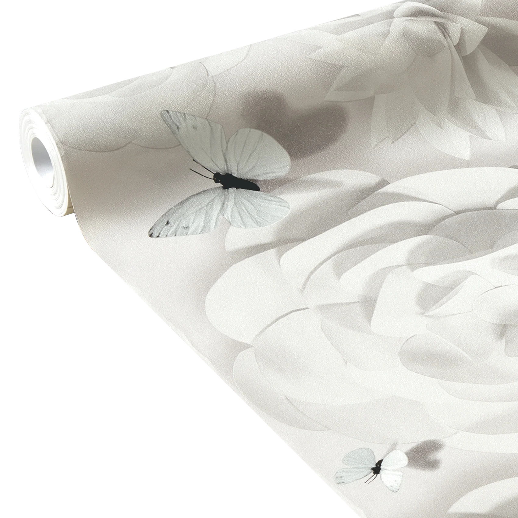 Papier peint intissé FAIRY FLOWER coloris blanc perlé