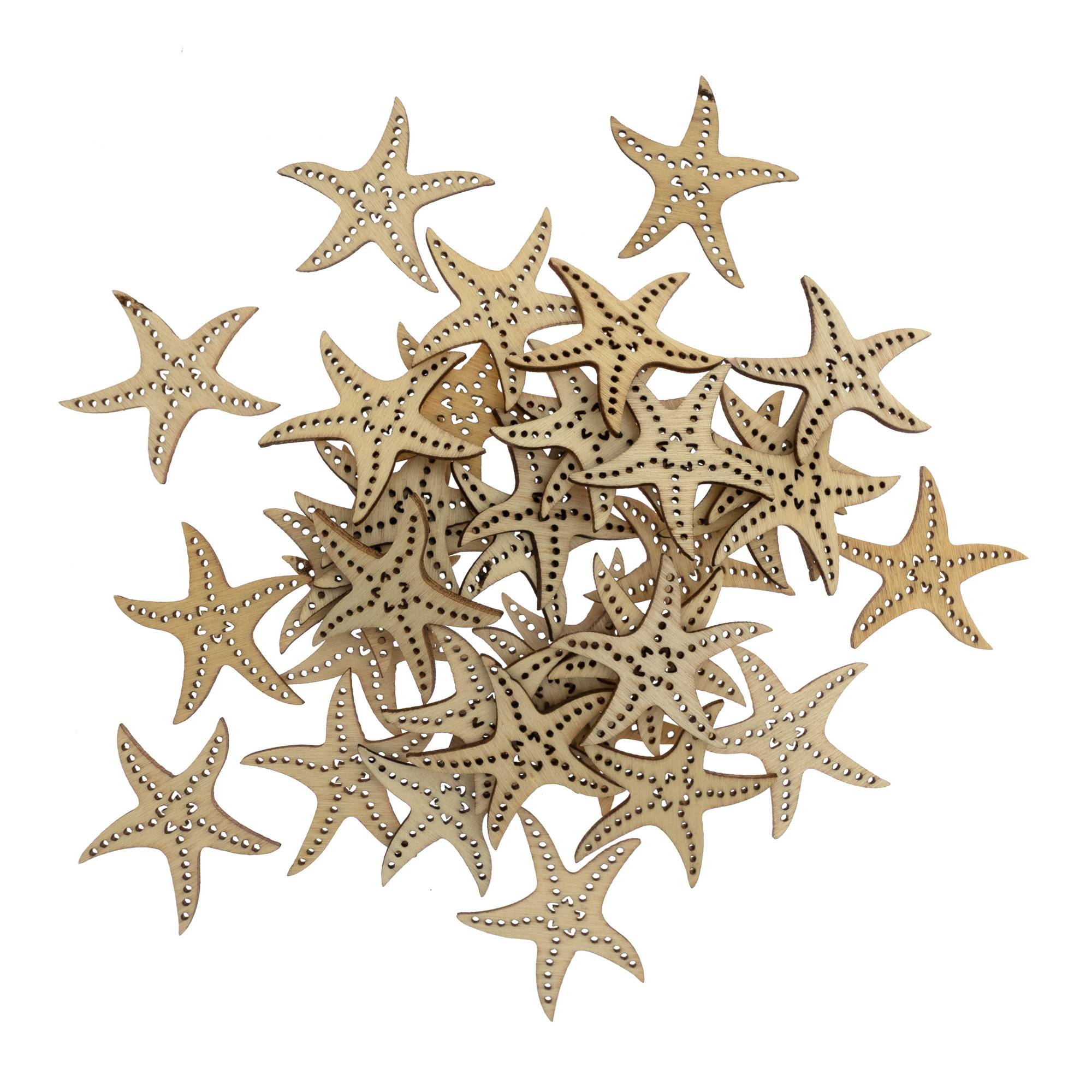 Starfish Wooden Toppers 36 Pack