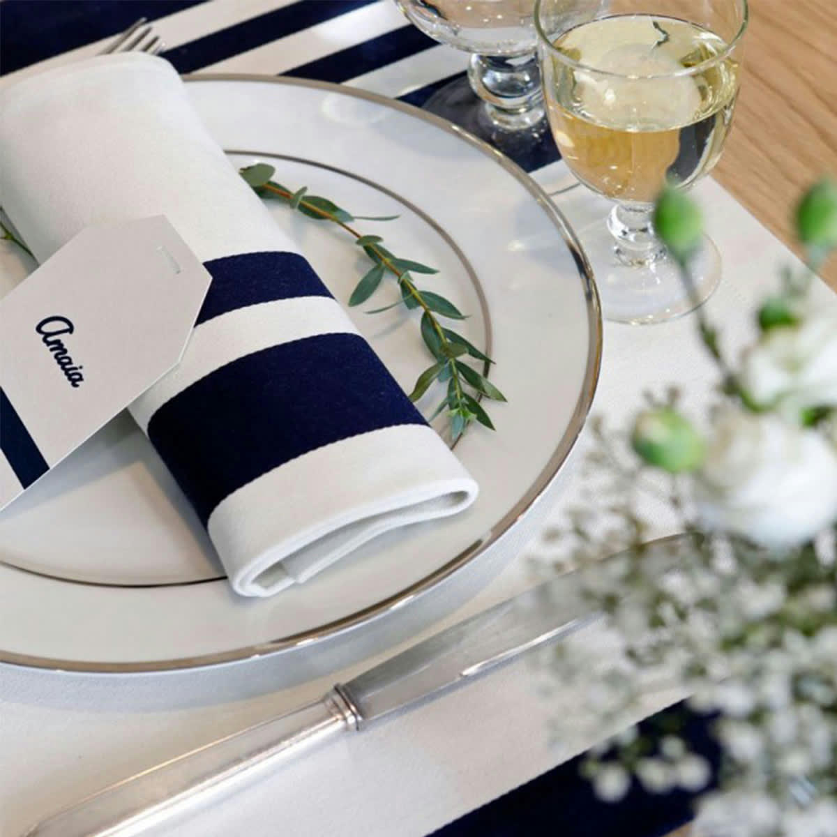 PAMPELUNE - Set de table coton Bleu 41x52 cm