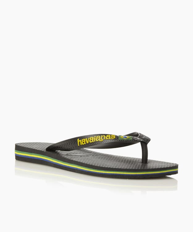 Brasil Flip Flops Black - Classic Flag Flip Flop