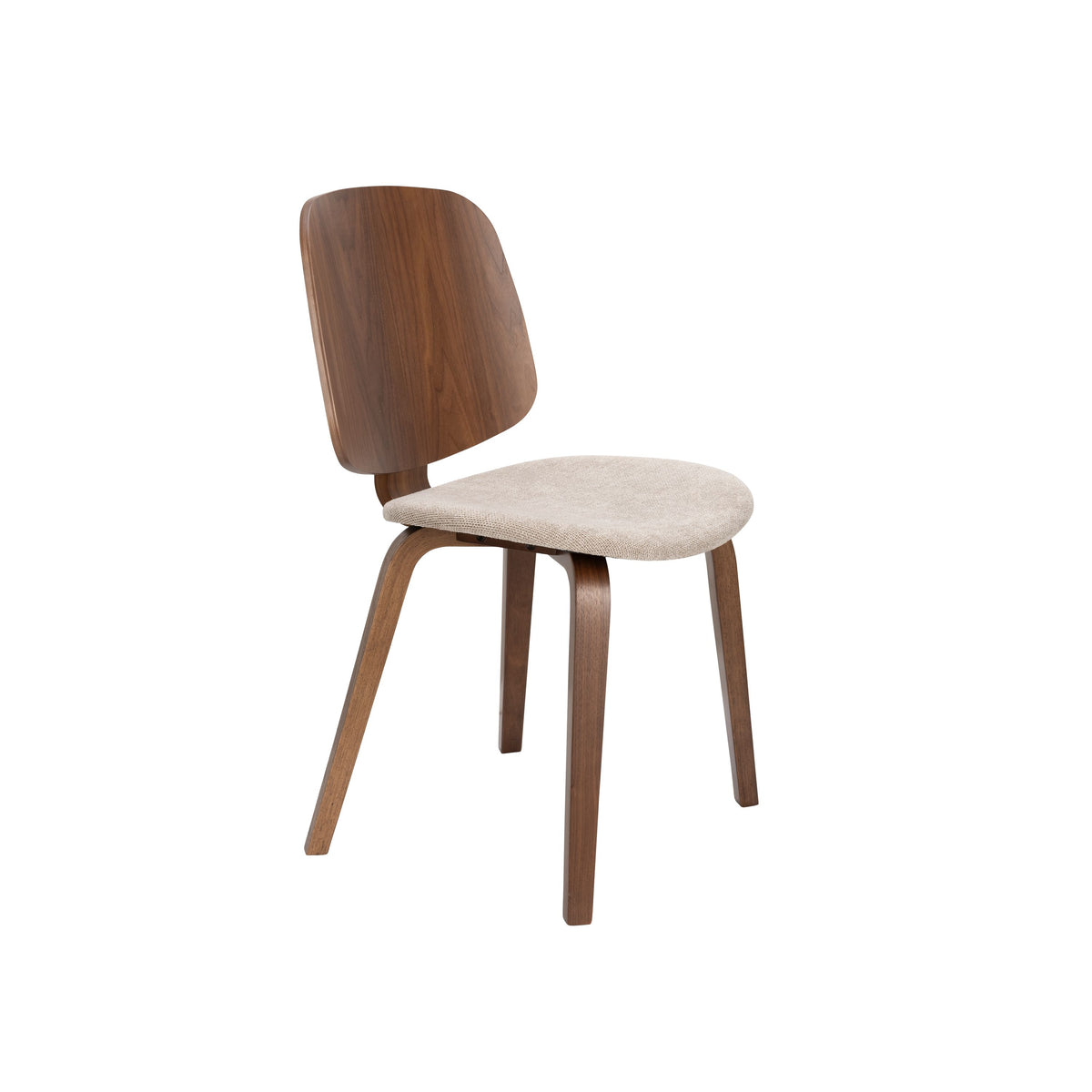 Housecraft Living Walden Eetkamerstoelen Walnoot/Beige - Set van 2
