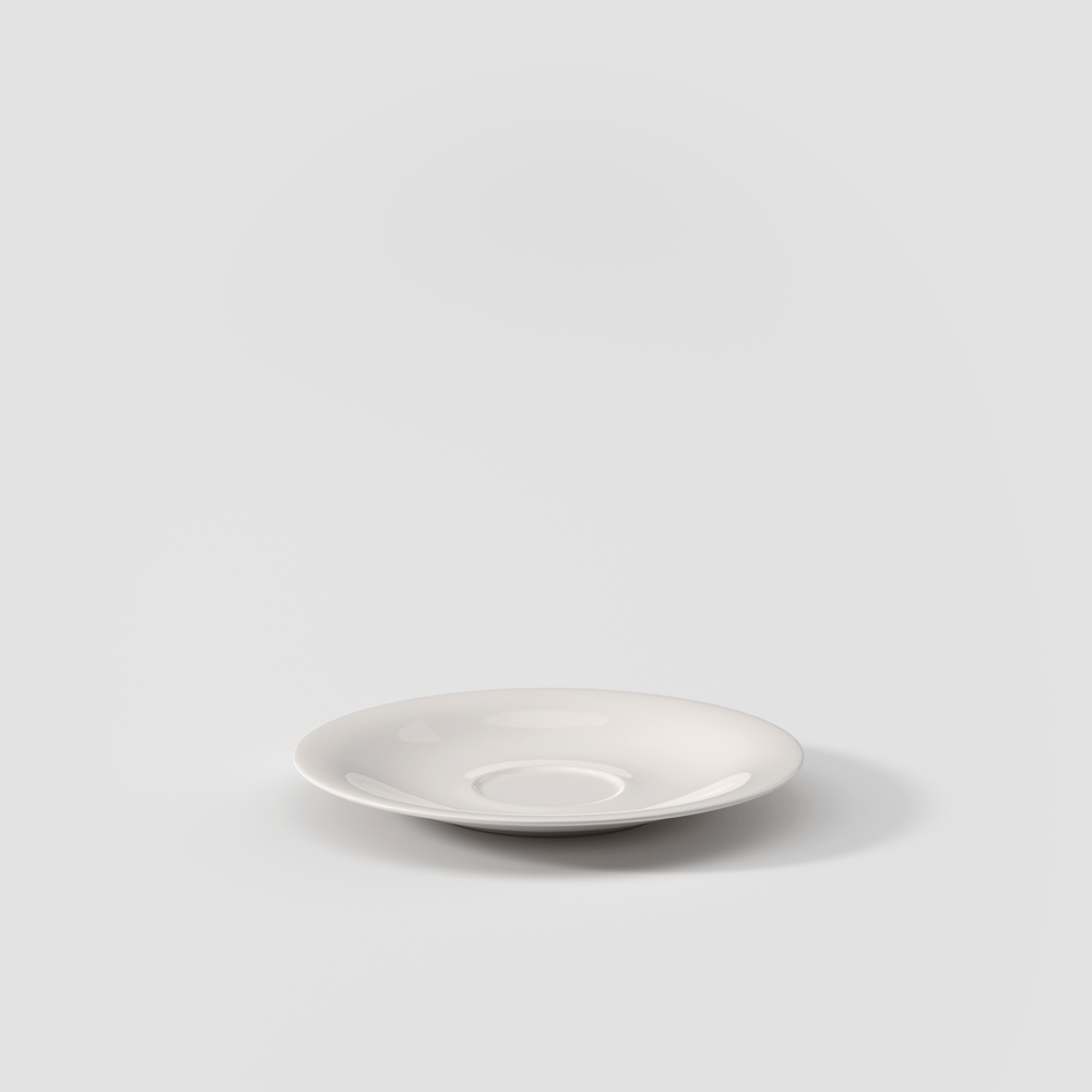 New Cottage Cappuccino cup saucer - White, 7.5'', Premium Porcelain