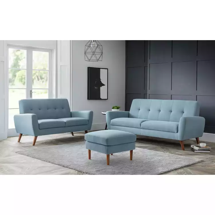 Julian Bowen Monza Fabric 3 Seater Sofa - Blue