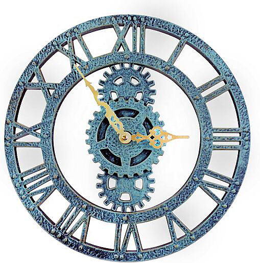 Horloge Murale d'extérieur, 30 cm Rétro étanche Horloge de Jardin pour la Cuisine Le Salon Horloge Murale Industrielle 3D