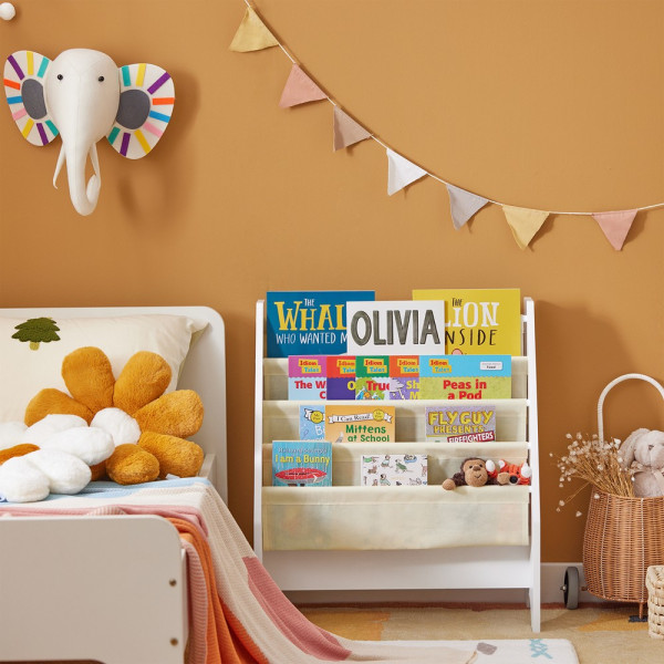 SoBuy Regał dziecięcy z 4 półkami Biały 62x30x71cm Funkcjonalny FRG225-W