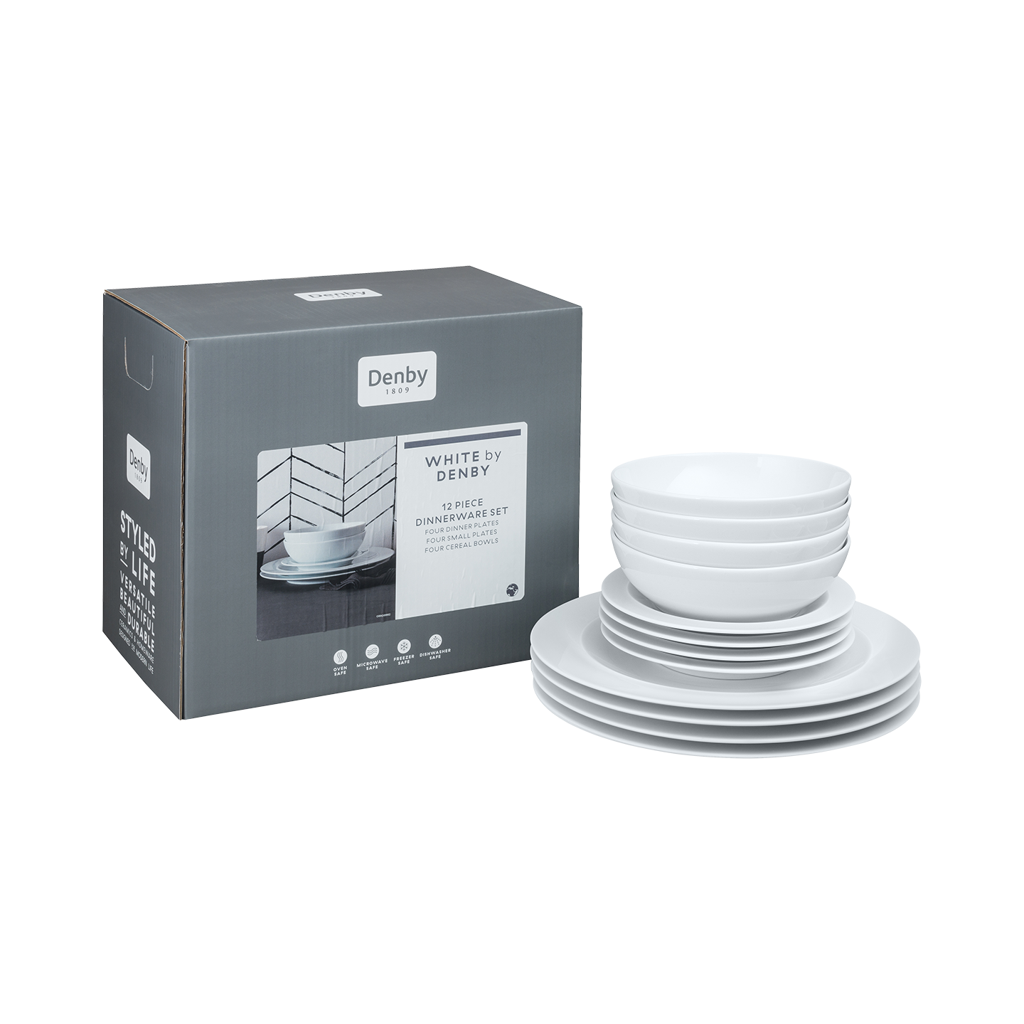 White By Denby 12 Piece Dinner Set