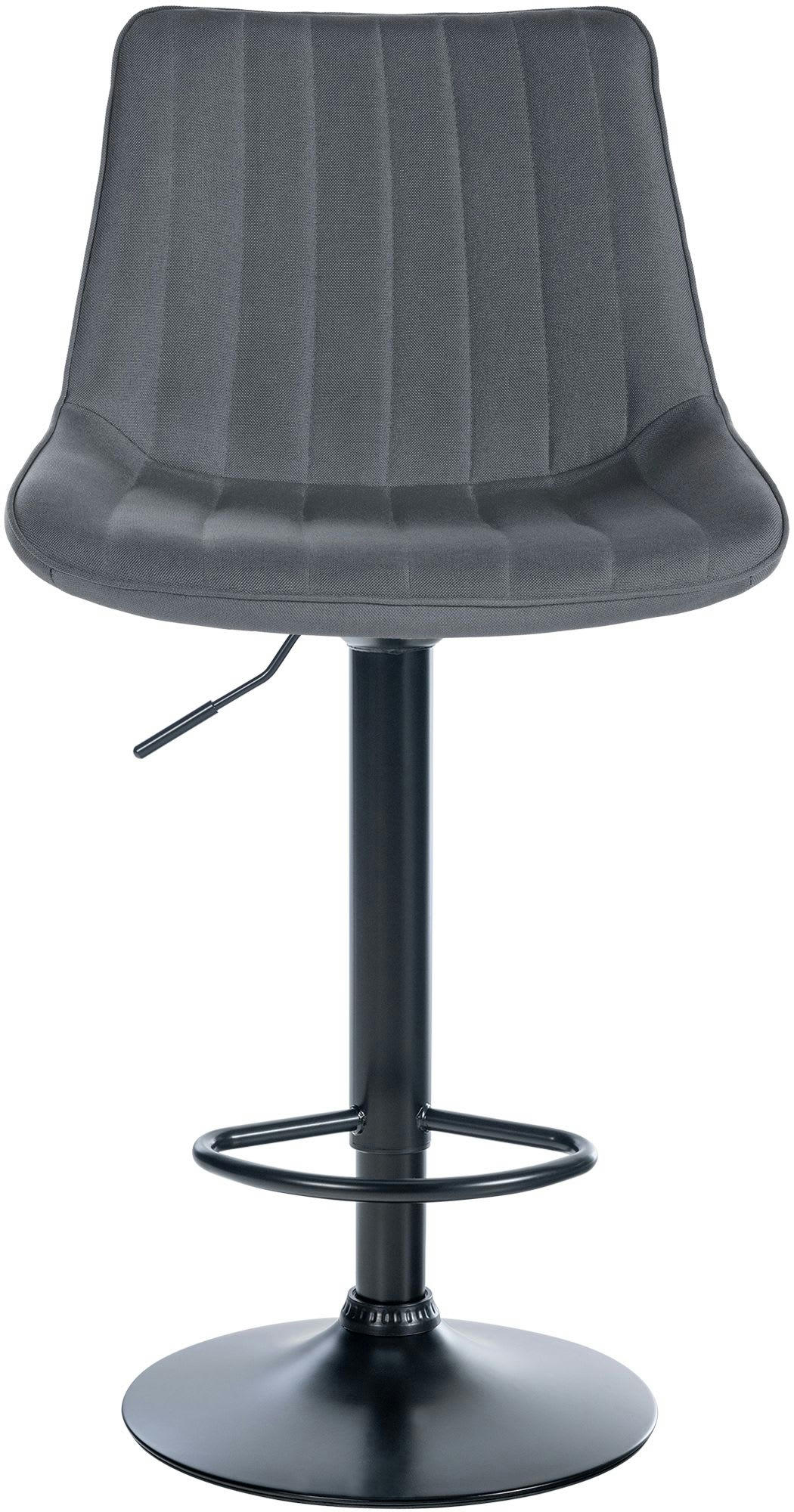 TONI - Tabouret de bar en tissu ajustable pivotant tissu Gris