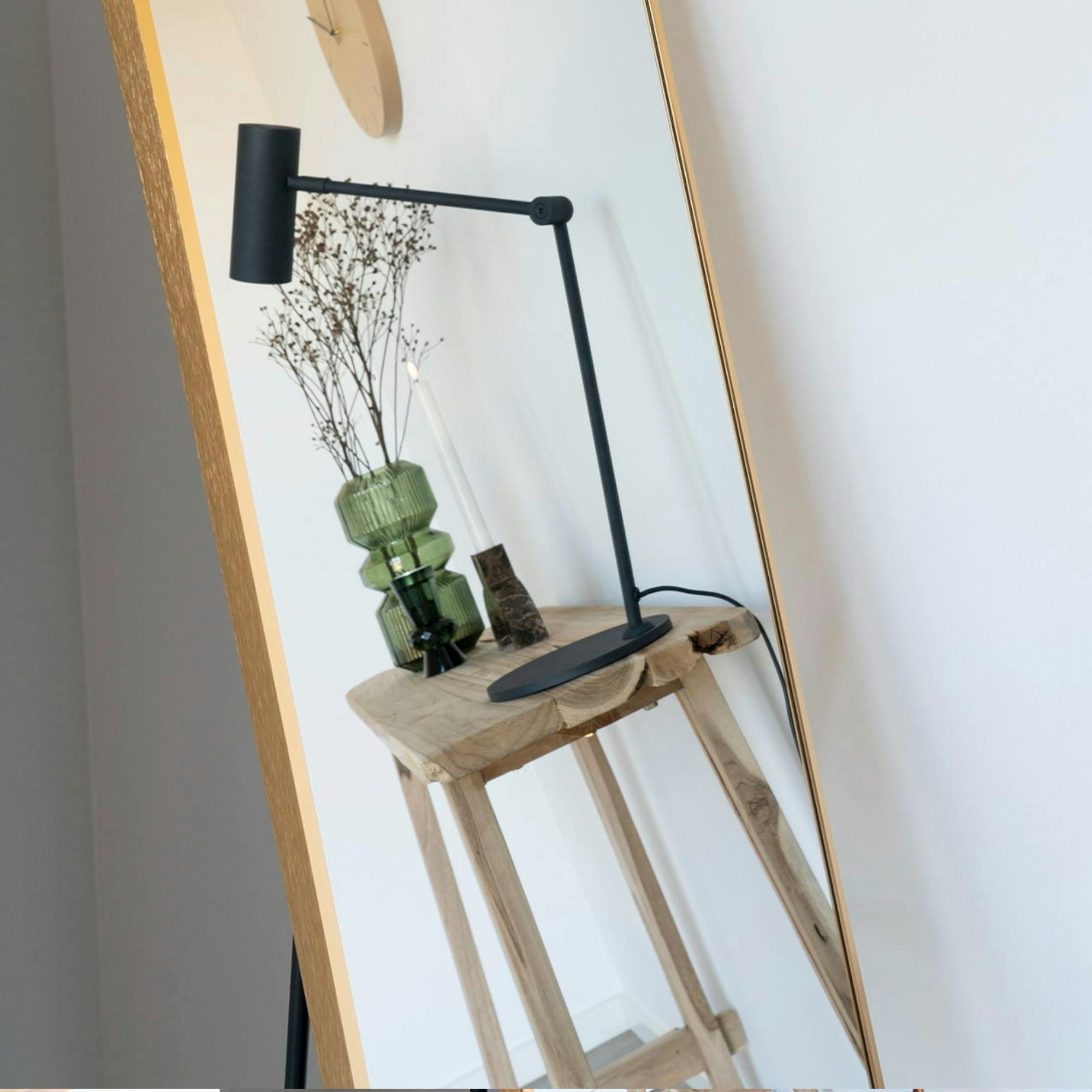 Miroir sur pied avec cadre doré 40x150 cm SEOUL