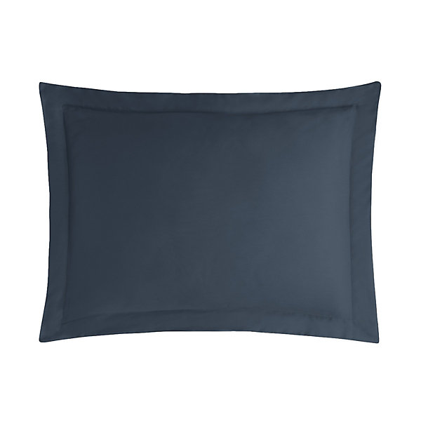 Lot de 2 taies d'oreiller en satin de coton 120 fils Marine 50x70 cm VERSALUXE UNI