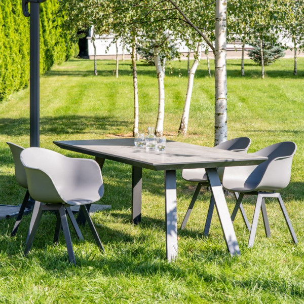 Krzesło ogrodowe szare aluminiowe Jowisz