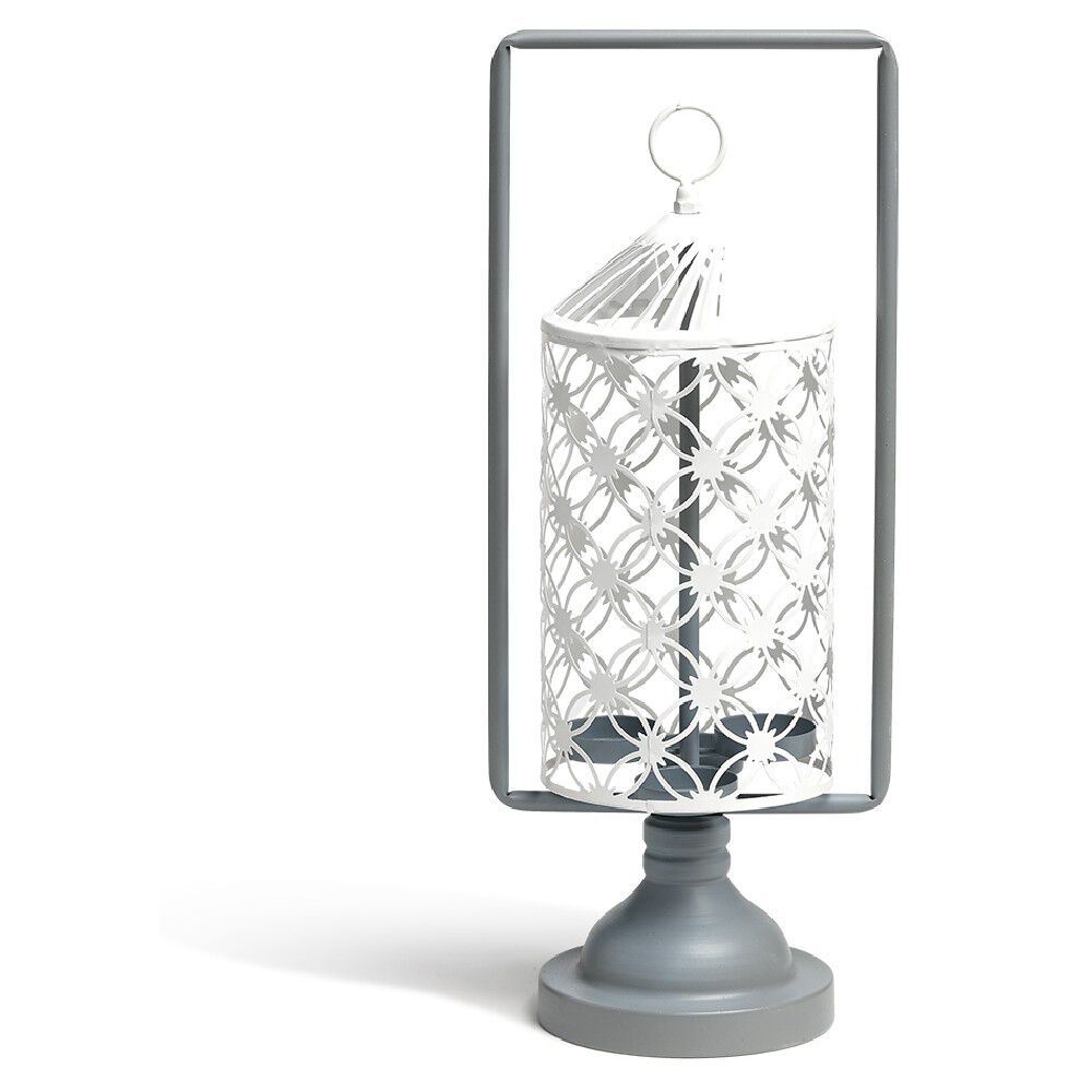 Photophore rotatif gris et blanc