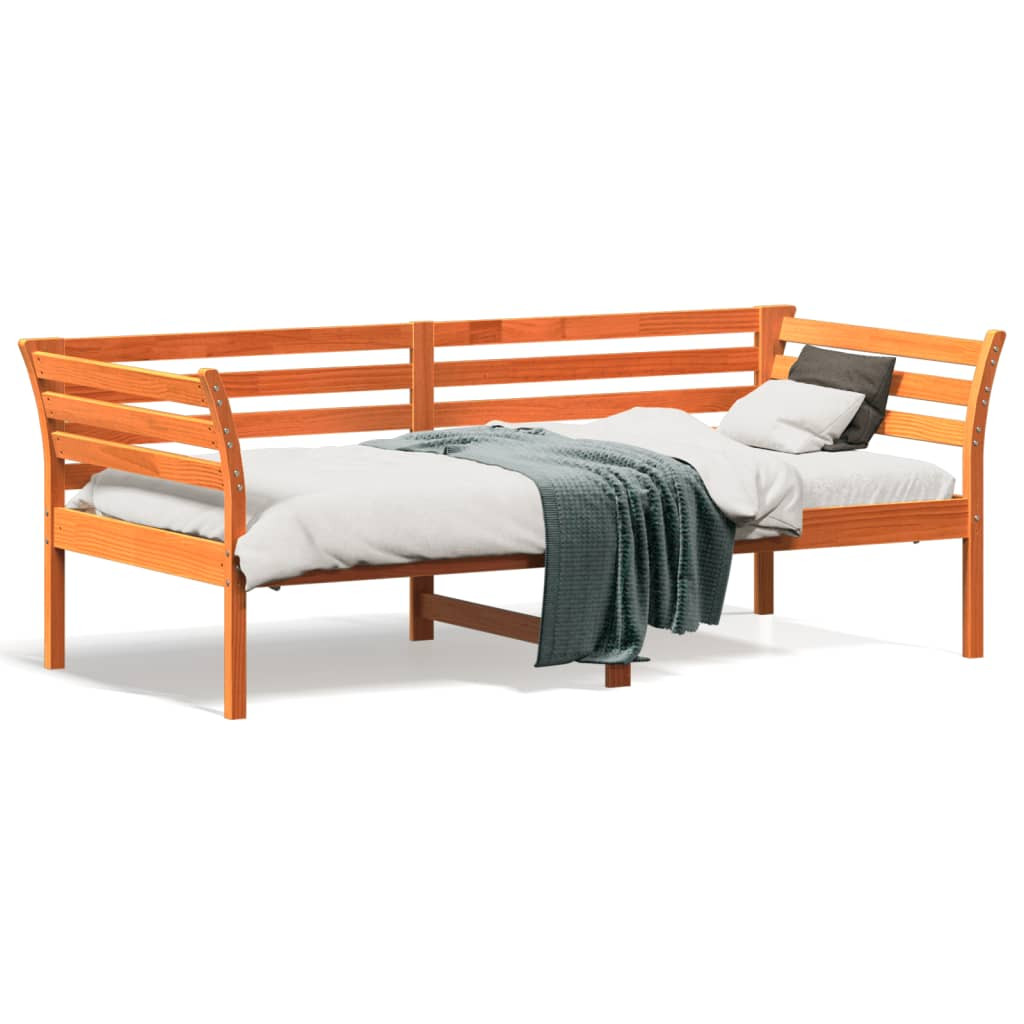 Łóżko Dzienne Sofa Rama Łóżka Drewniana Brązowa 90x190 cm