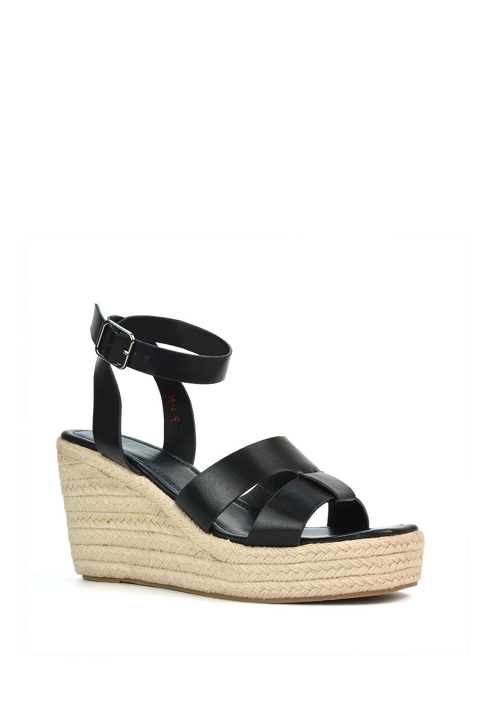 XY London Kala' Espadrille Strappy Platform Wedge Heel Sandals With Ankle Strap