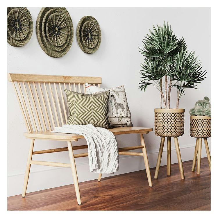 SHAMA - Décoration murale en matière naturelle (lot de 3)