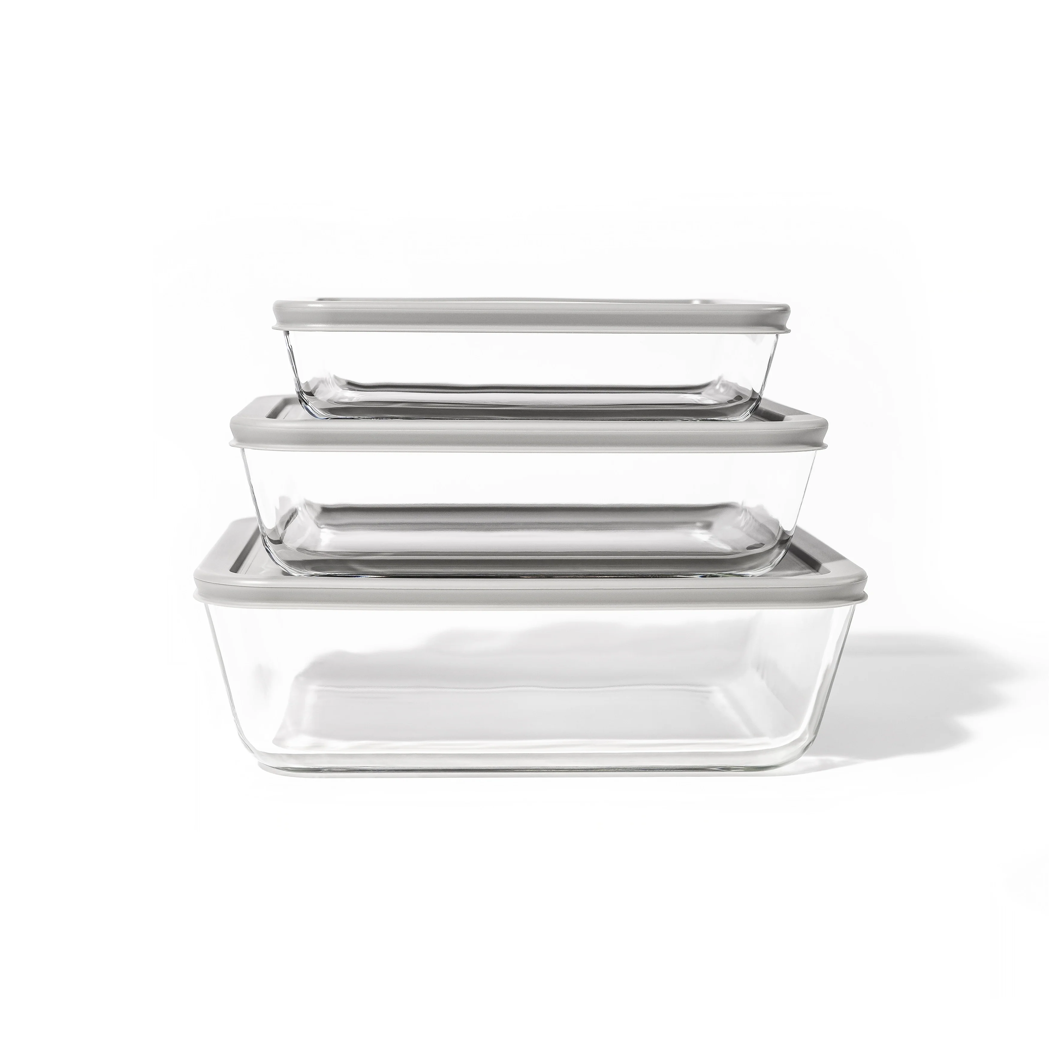 Glass Food Storage Set with Airtight Lids - Nesting, Space-Saving, BPA-Free, Microwave, Oven & Dishwasher Safe