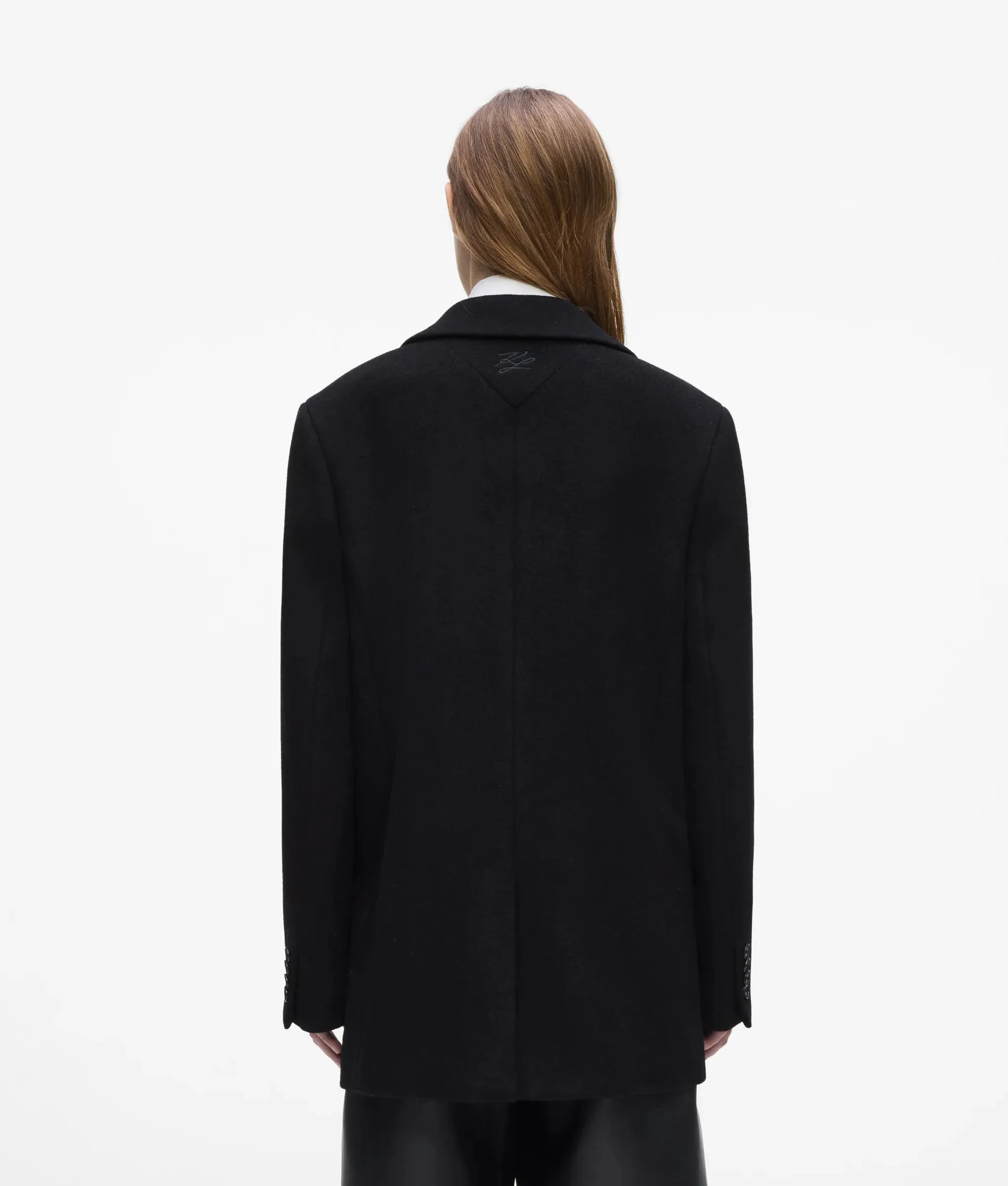 Manteau court en laine mélangée